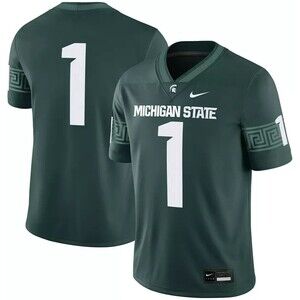 Nike Michigan State Spartans #1 Home Green Football Jersey Medium 00158